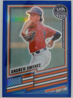 2026 Panini Stars & Stripes Prizm USA Baseball Baseball Blue Andrew Jimenez #146