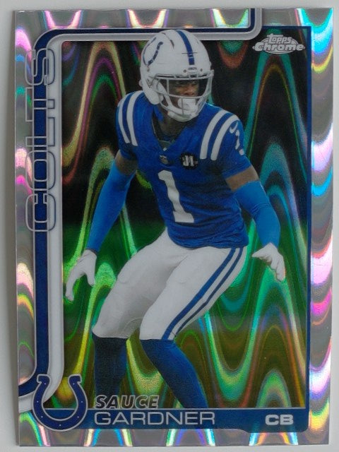 2025 Topps Chrome Football Ray Wave Refractor Sauce Gardner #242