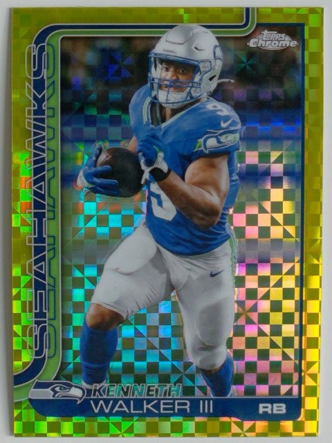 2025 Topps Chrome Football Lime Green X-Fractor Kenneth Walker III #276