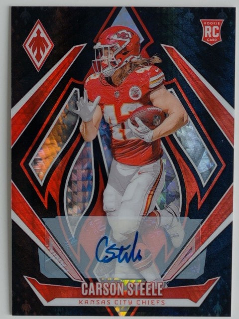 2024 Panini Phoenix Football Autographs Black Hyper Carson Steele #230 RC