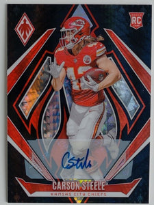 2024 Panini Phoenix Football Autographs Black Hyper Carson Steele #230 RC