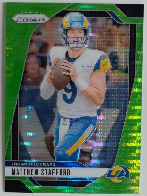 2024 Panini Prizm Football Neon Green Pulsar Matthew Stafford #166