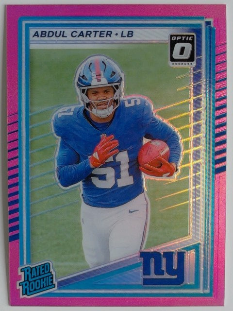 2025 Donruss Football Optic Rated Rookies Preview Pink Abdul Carter #315 RC