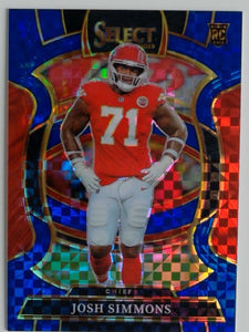 2025 Panini Select Football Blue Prizm 249/249 Josh Simmons #8 RC