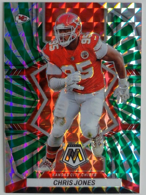 2022 Panini Mosaic Football Mosaic Green Swirl 04/11 Chris Jones #99