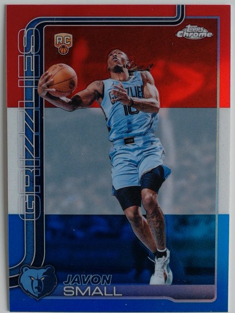 2025-26 Topps Chrome Update Red White and Blue Refractor Javon Small #199 RC