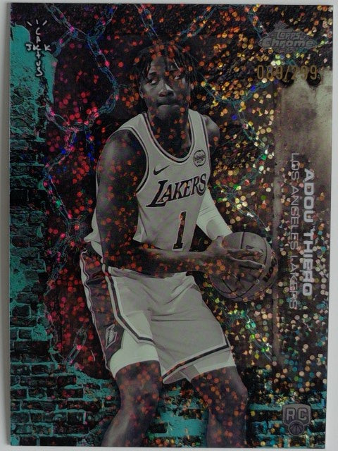 2025-26 Topps Chrome Cactus Jack Teal Speckle Refractor 089/299 Adou Thiero #96