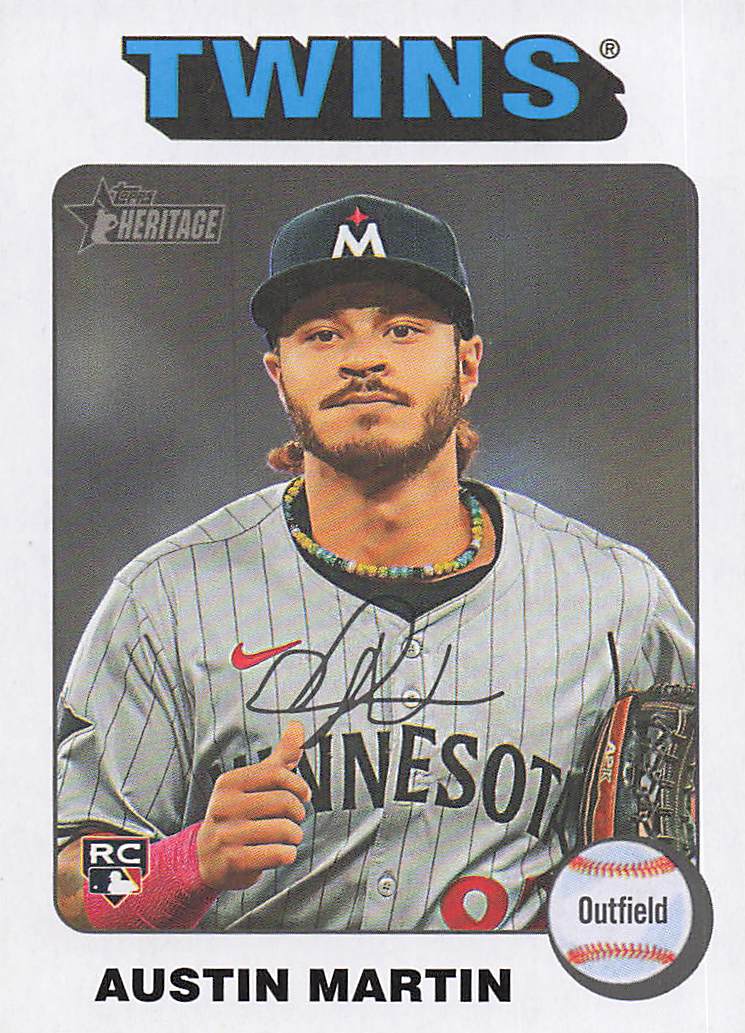 2024 Topps Heritage Baseball White Border Austin Martin #649 RC