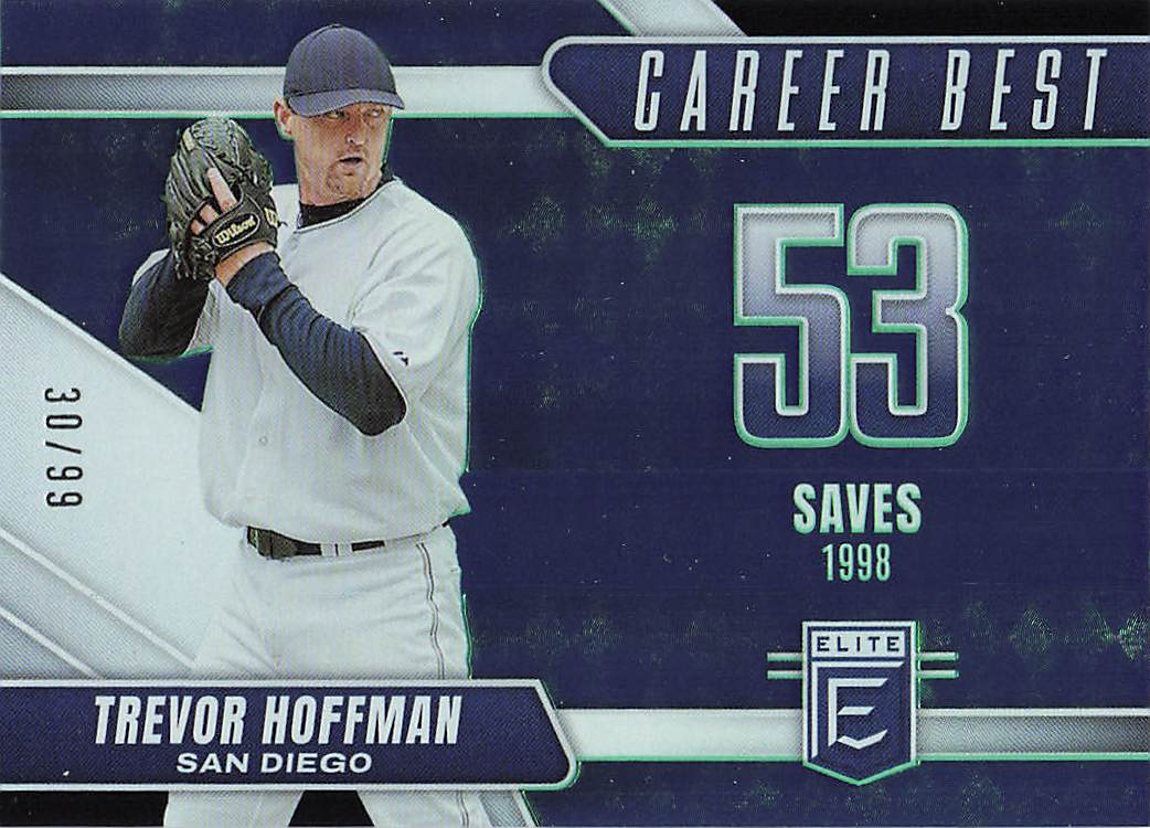 2026 Donruss Elite Baseball Career Best Neon Green 30/99 Trevor Hoffman #8