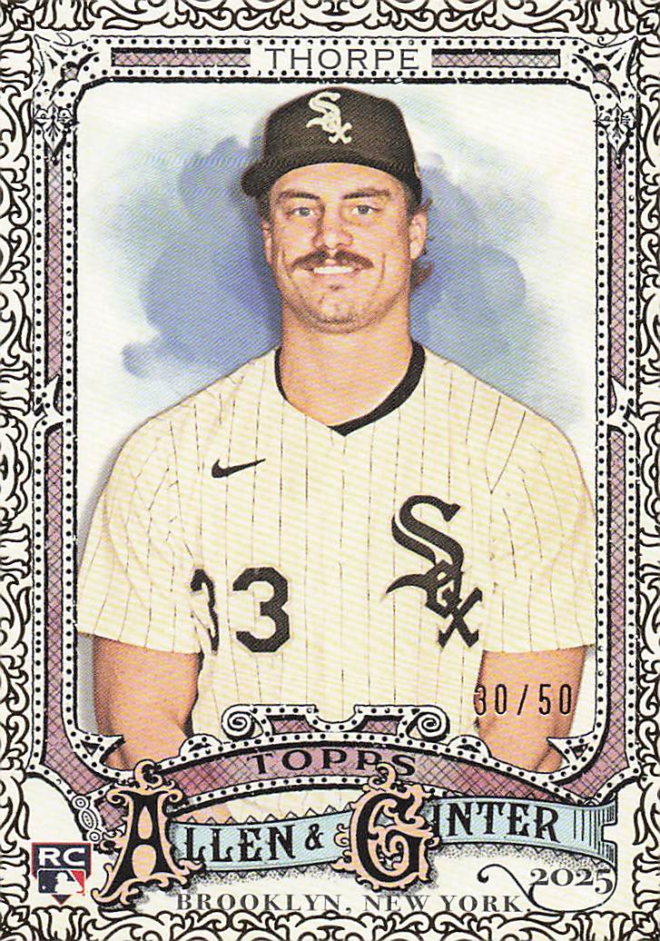 2025 Topps Allen & Ginter Baseball Foil Filagree Gold 30/50 Drew Thorpe #250 RC