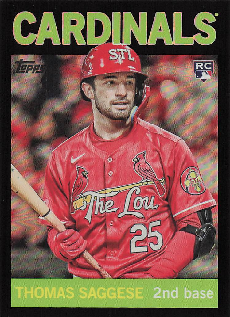 2025 Topps Archives Baseball Black Foilboard Thomas Saggese #61 RC