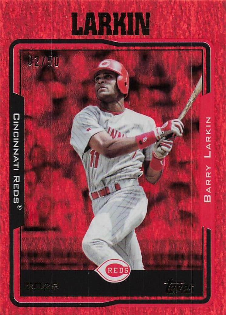 2025 Topps Archives Baseball Red Hot Foilboard Barry Larkin #216