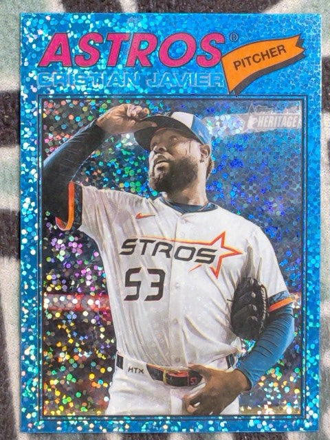 2026 Topps Heritage Chrome Light Blue Sparkle Refractors Cristian Javier #330