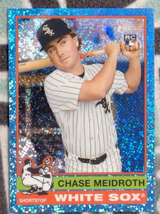 2025 Topps Heritage Chrome Light Blue Sparkle Refractor Chase Meidroth #671 RC