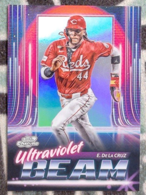 2025 Topps Chrome Cosmic Baseball Ultraviolet Beam Elly De La Cruz #UB-15