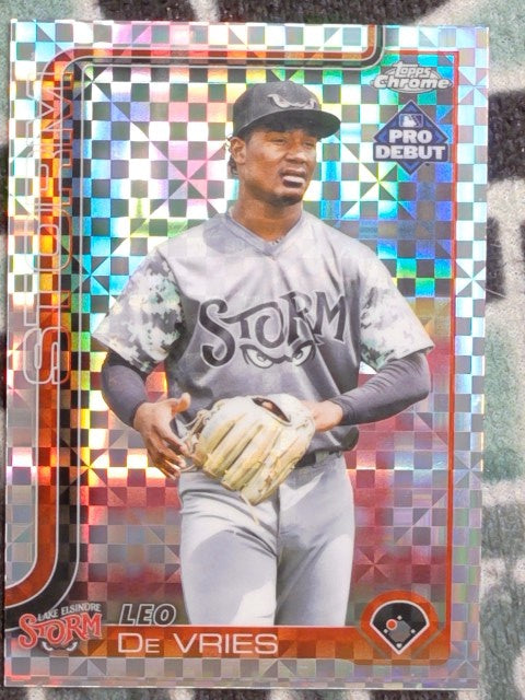 2025 Topps Pro Debut Baseball Chrome X-Fractor Leo De Vries #PDC-17