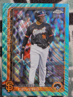 2025 Topps Chrome Update Aqua Wave Refractors 007/199 Rafael Devers #USC105