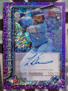 2025 Chrome Update Autographs Purple Speckle 150/299 Leo Jimenez #CRDA-LJ