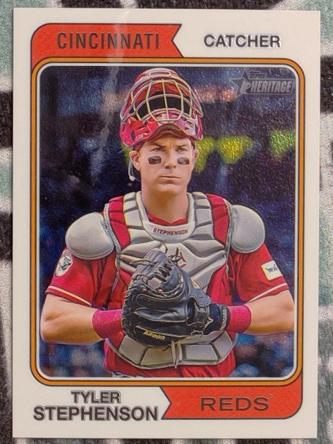 2023 Topps Heritage Baseball Chrome 303/999 Tyler Stephenson #691