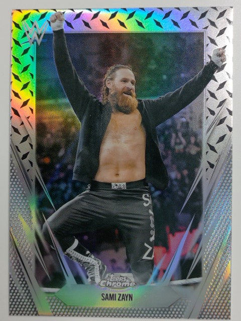 2026 Topps Chrome WWE Wrestling Diamond Plate Refractor Sami Zayn #67