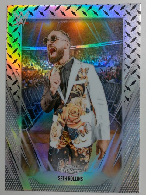 2026 Topps Chrome WWE Wrestling Diamond Plate Refractor Seth Rollins #40