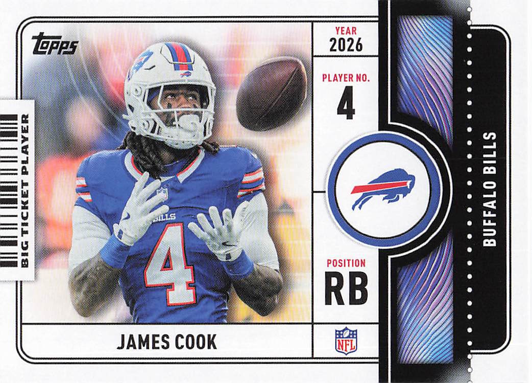 2026 Topps Flagship Football Big Ticket Players James Cook #BTP-3