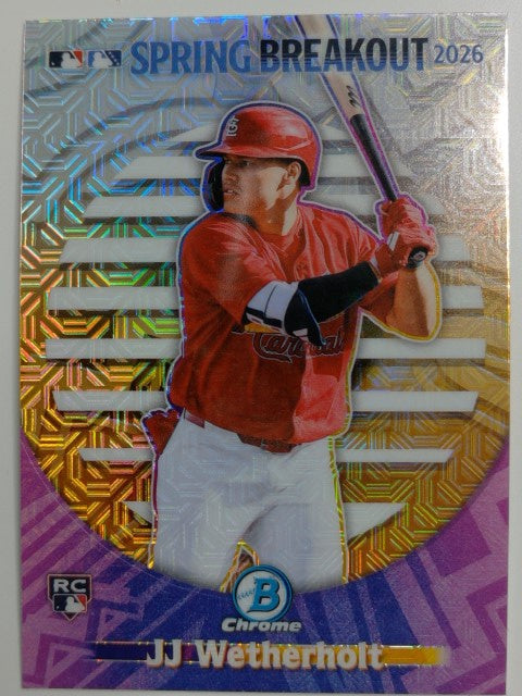 2026 Bowman Chrome Spring Breakout 2026 Mojo Refractor JJ Wetherholt #SB-2
