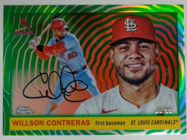 2025 Chrome Platinum Green Vibrations Refractor 38/99 Willson Contreras #108