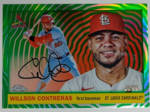2025 Chrome Platinum Green Vibrations Refractor 38/99 Willson Contreras #108