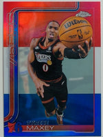 2025-26 Topps Chrome Update Red White and Blue Refractor Tyrese Maxey #41