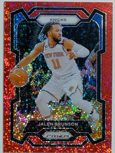 2023-24 Panini Prizm Basketball Prizm Red Sparkle Jalen Brunson #9