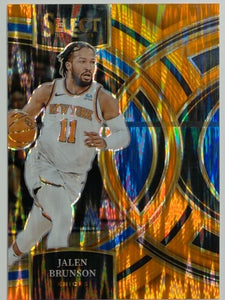 2023-24 Panini Select Basketball Orange Tectonic Prizm Jalen Brunson #194