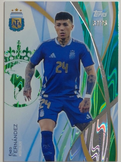 2024 Topps Lineage Argentina Soccer Green Tango 37/75 Enzo Fernández #24