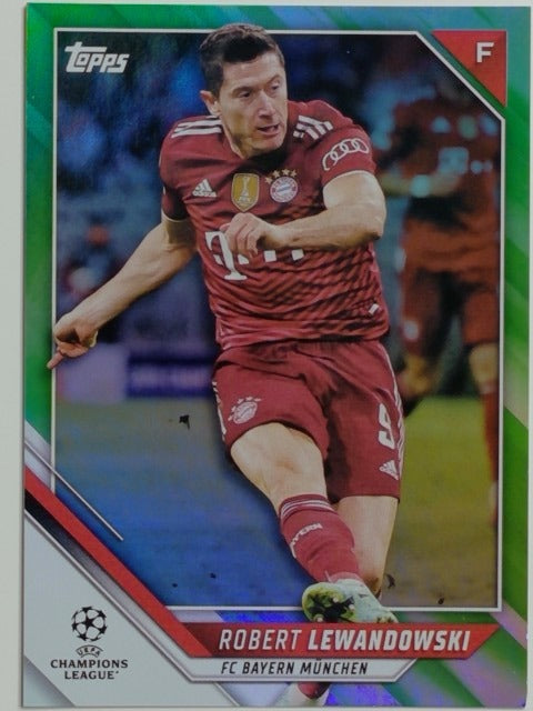 2021-22 Topps UEFA Neon Green Foil 185/199 Robert Lewandowski #108