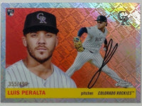 2025 Topps Chrome Platinum Baseball Topps Refractor 355/499 Luis Peralta #237 RC
