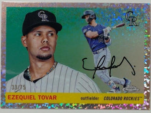 2025 Chrome Platinum Rose Gold Refractor 33/75 Ezequiel Tovar #95