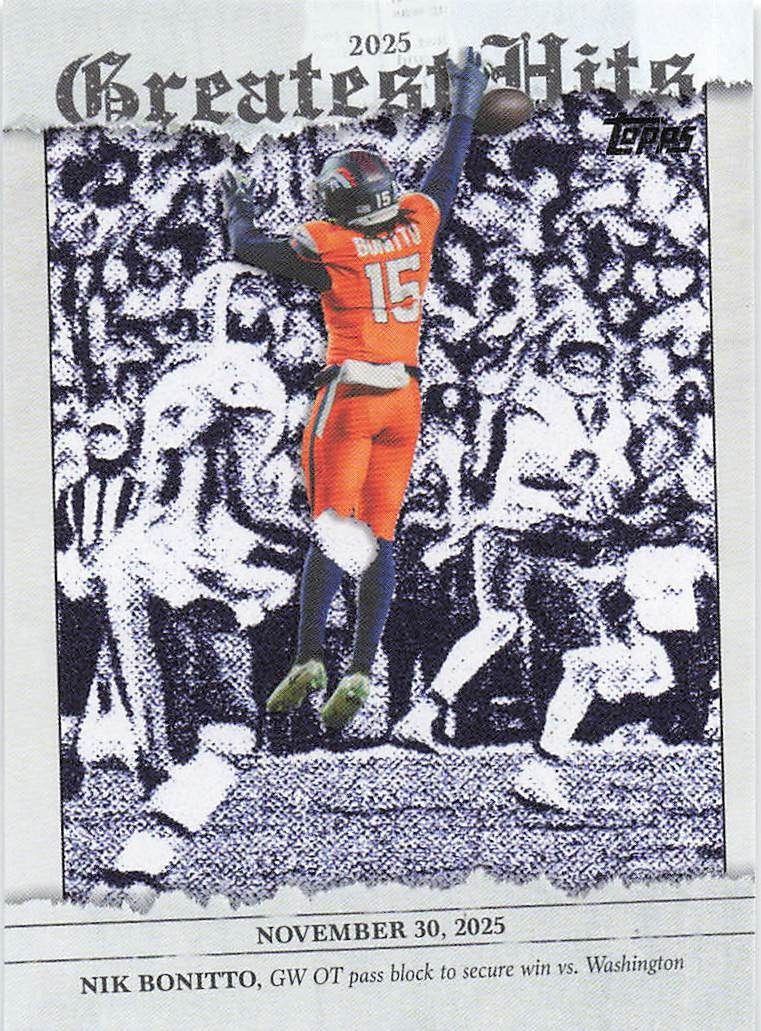 2026 Topps Flagship Football 2025 Greatest Hits Nik Bonitto #25GH-NB