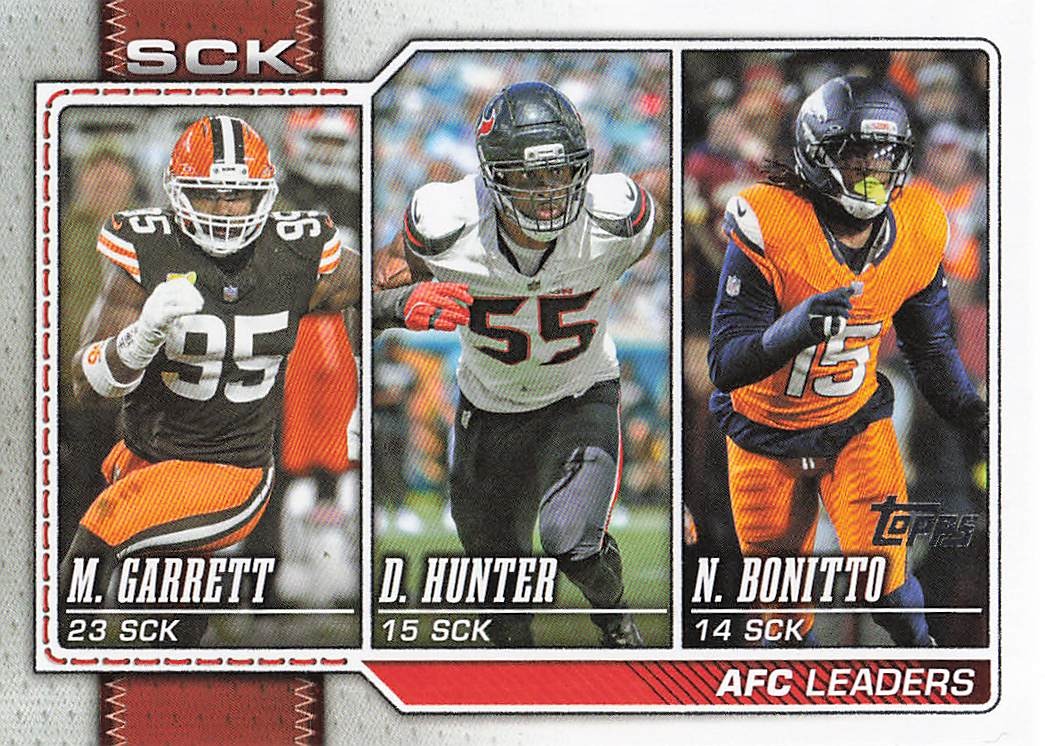2026 Topps Flagship Football AFC Sack Leaders Bonitto / Hunter / Garrett #288
