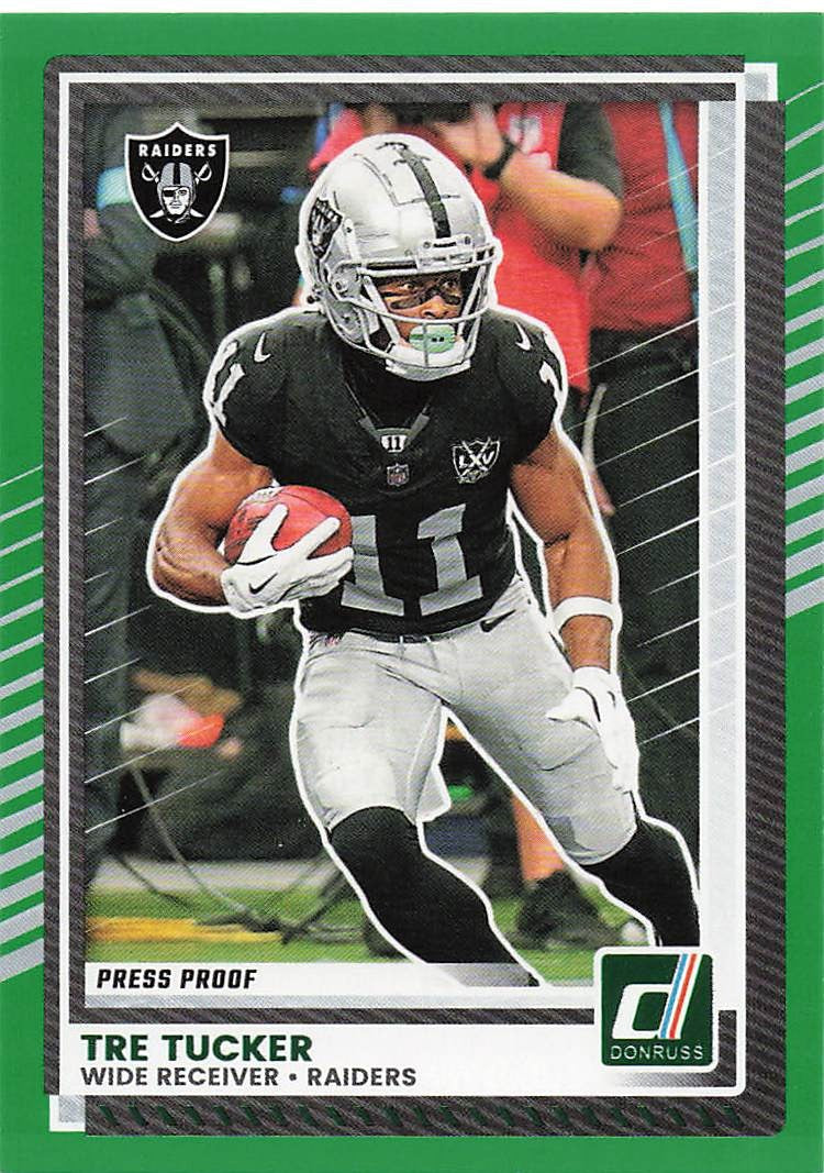 2025 Donruss Football Press Proofs Green Tre Tucker #90