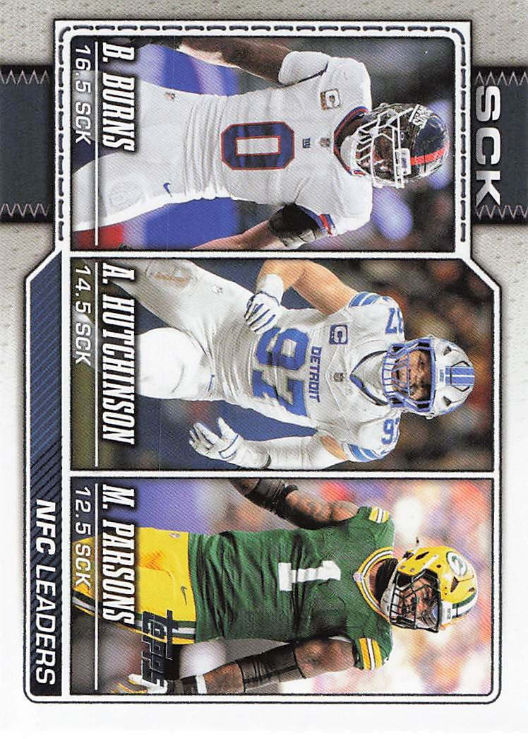 2026 Topps Flagship Football NFC Sack Leaders Hutchinson / Burns / Parsons #287
