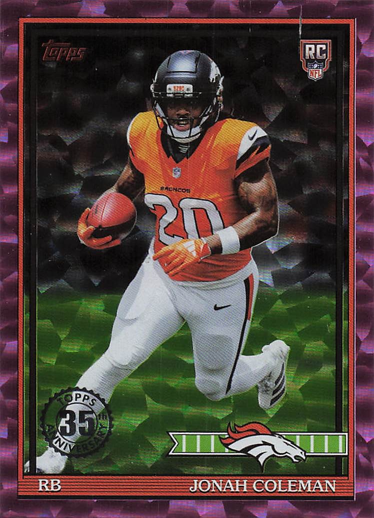 2026 Topps Flagship 1991 Topps Rookies Pink Crackle Jonah Coleman #91TR-12