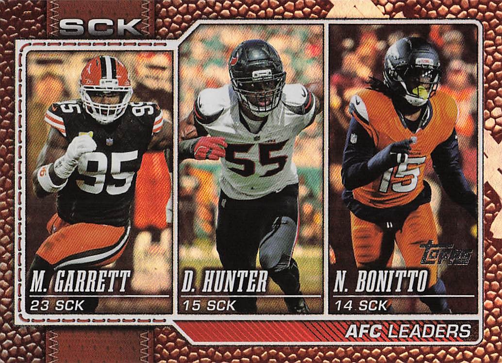 2026 Topps Leather Foil AFC Sack Leaders Bonitto / Hunter / Garrett #288
