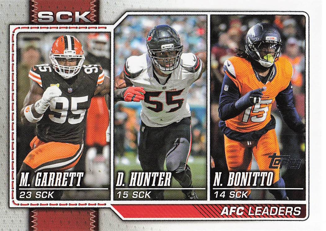 2026 Topps Flagship Football AFC Sack Leaders Bonitto / Hunter / Garrett #288