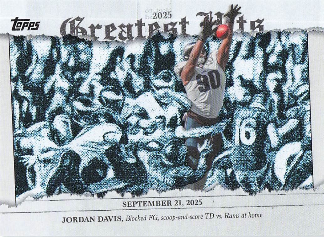 2026 Topps Flagship Football 2025 Greatest Hits Jordan Davis #25GH-JD
