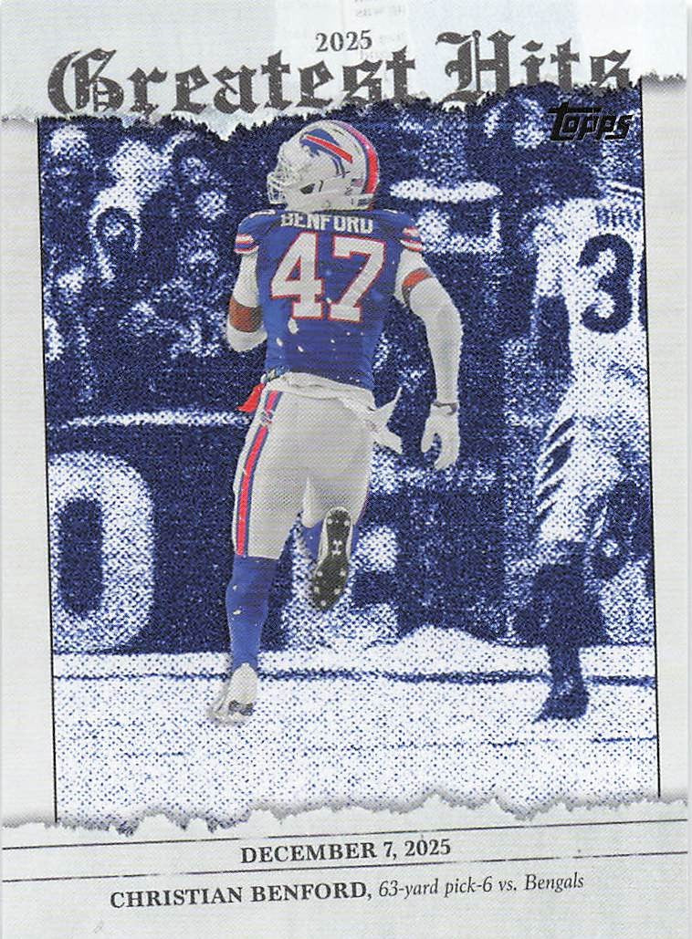 2026 Topps Flagship Football 2025 Greatest Hits Christian Benford #25GH-CB