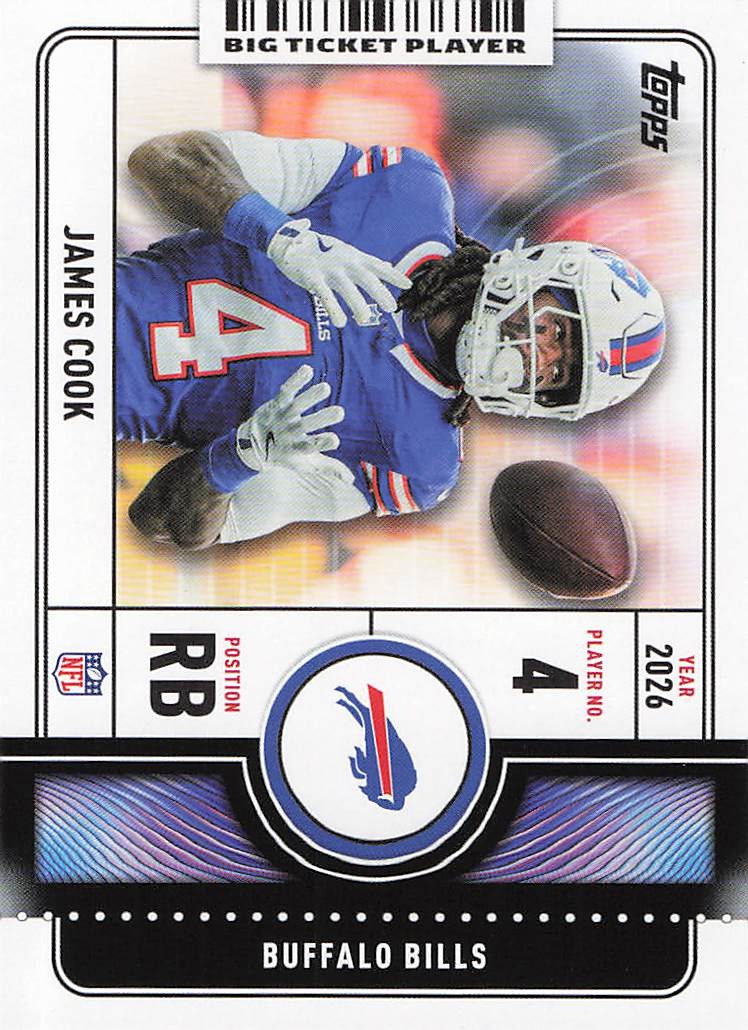 2026 Topps Flagship Football Big Ticket Players James Cook #BTP-3