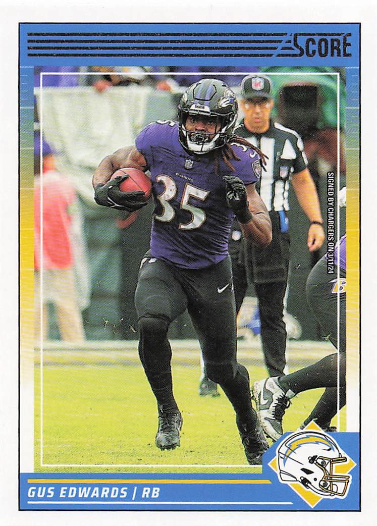 2024 Score Football Gus Edwards #20