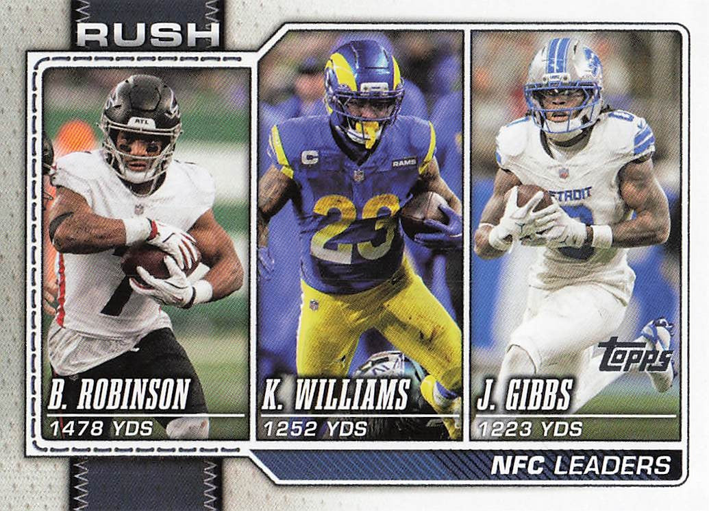 2026 Topps Flagship Football Rushing Leaders Robinson / Williams / Gibbs #285