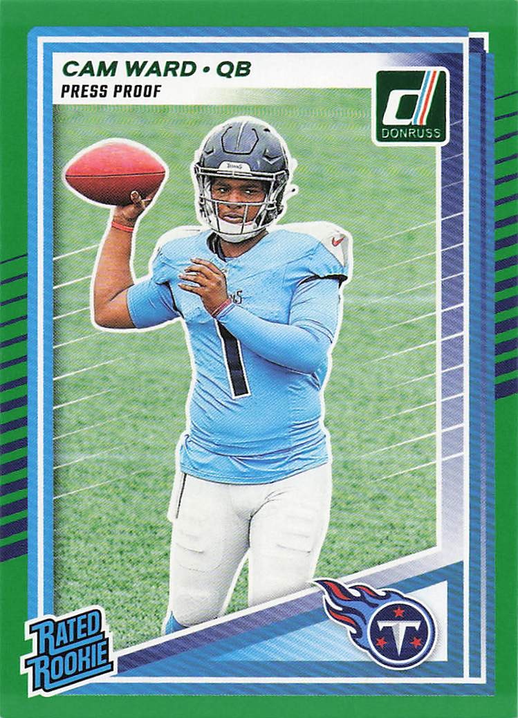 2025 Donruss Football Press Proofs Green Cam Ward #350 RC