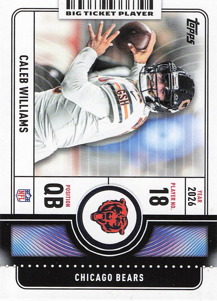 2026 Topps Flagship Football Big Ticket Players Caleb Williams #BTP-7